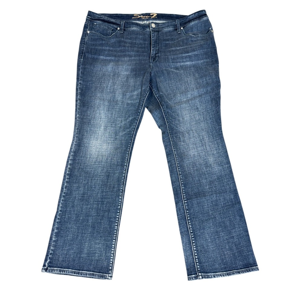 Seven7 Jeans Womens 38x30 Dark Faded Wash Slim Fit Mid Rise Blue Denim Dojo Like